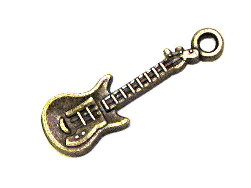 Anhnger Gitarre, bronzefarben, ca. 24x7mm